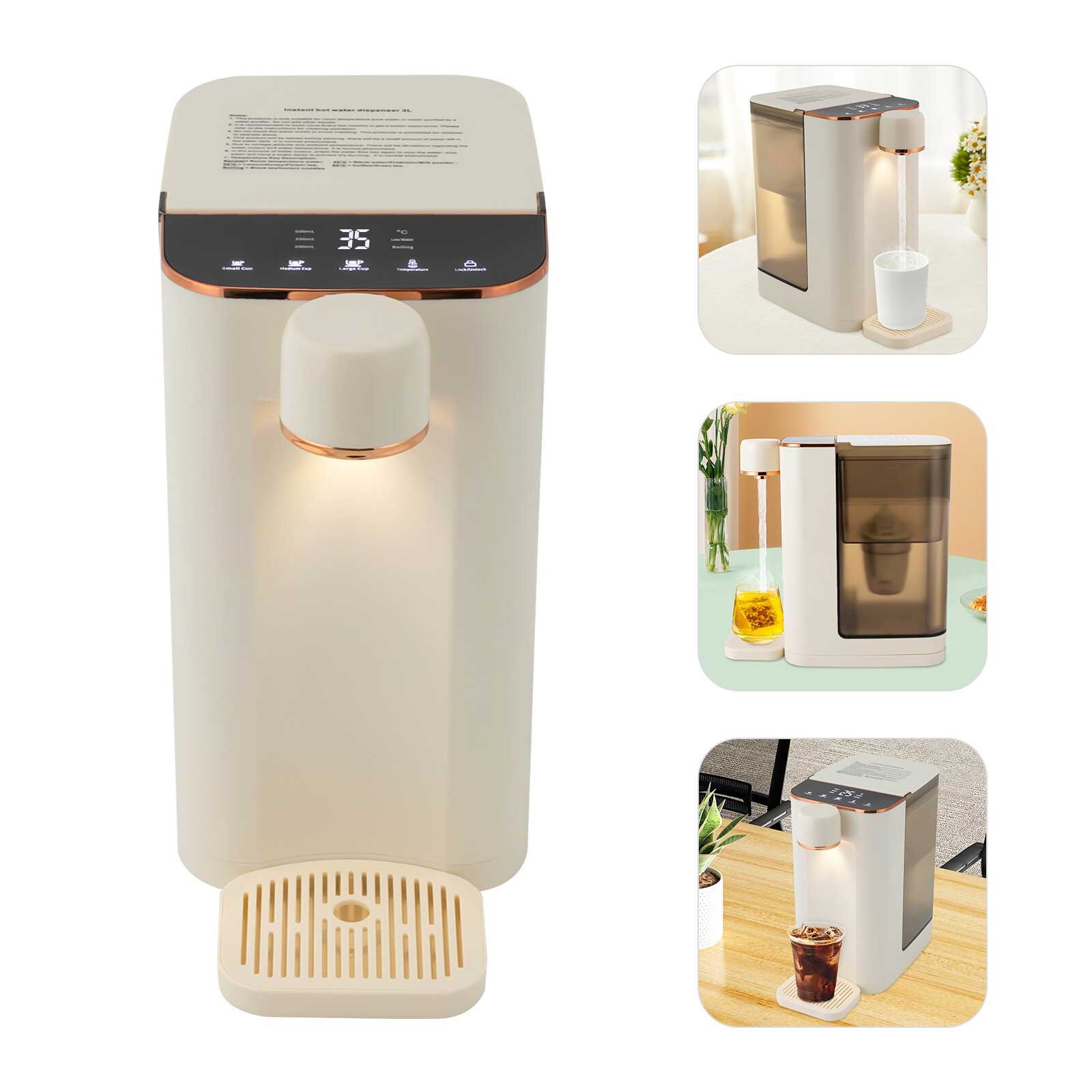 3l/0.79gal Desktop Instant Hot Water Dispenser Home 1600w Drinking Machine
