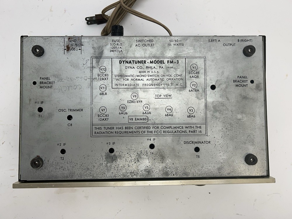 Vintage Dyna FM Tuner Model FM-3