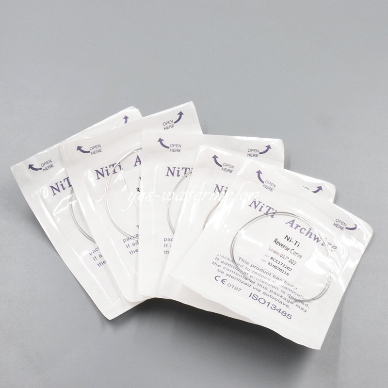 1 Pack 2 Pcs Dental NITI Reverse Curve Rectangular Arch Wires Upper/Lower Sizes