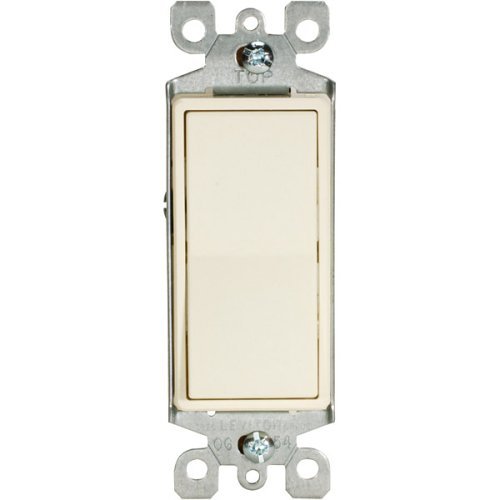 Leviton 5601-2AS Single-Pole Grounding Electric Decora Rocker Switch - Almond