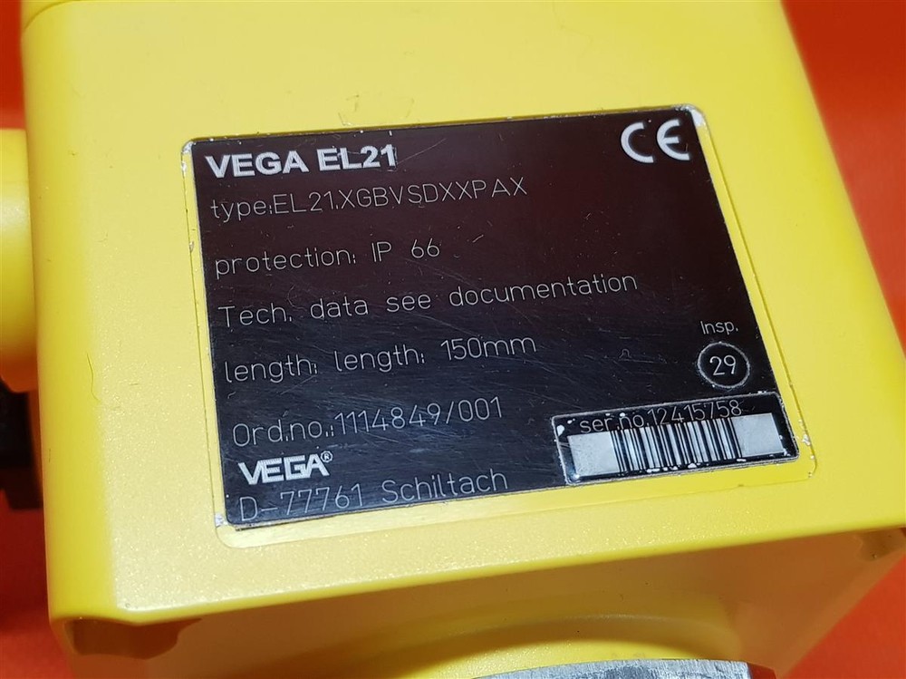 Vega El21 Level Sensor Type: El21xgbvsdxxpax