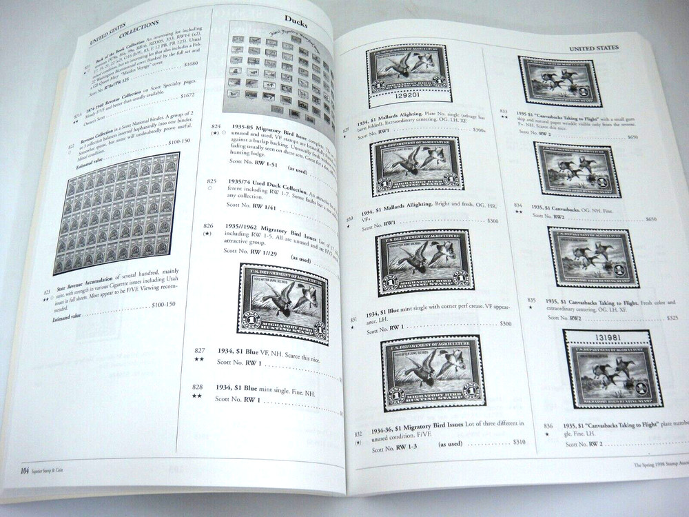 Superior 1998 Stamp Auction Catalog Autographs Provisionals Revenues Omnibus WW
