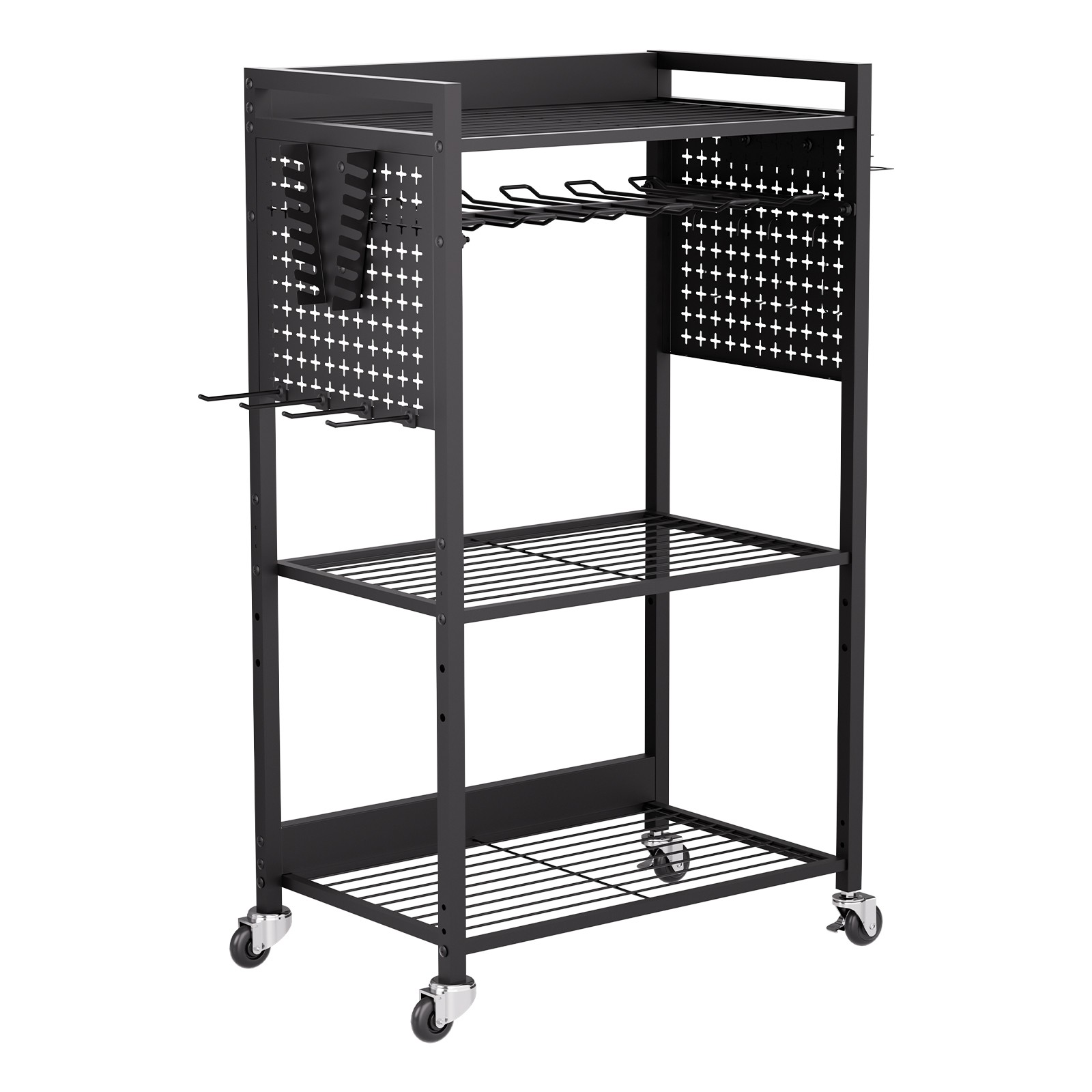 VEVOR 4-tier Tool Organizer Cart on Wheels 150 lbs Garage Cart for Workshop