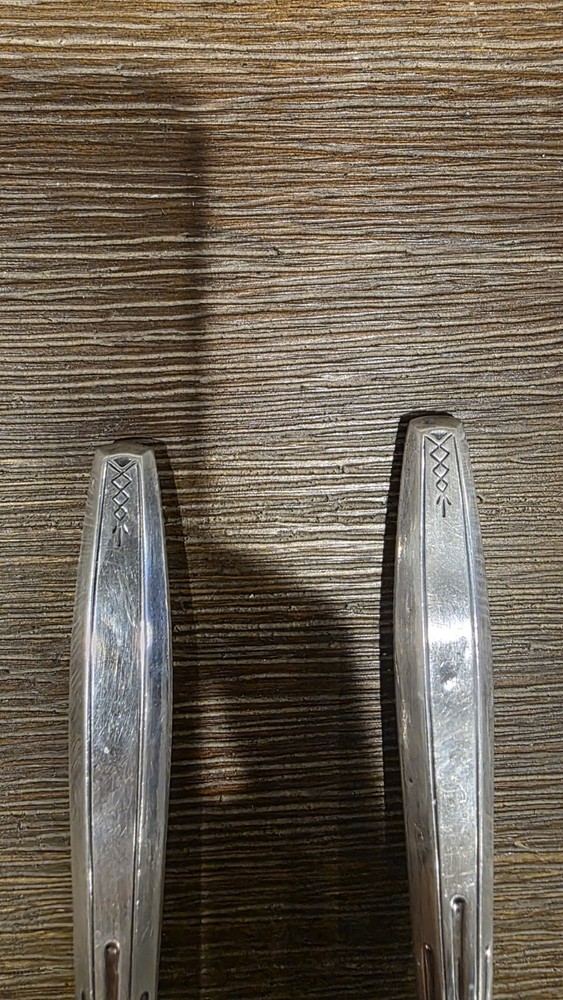 Antique Sterling Silver handle serving Fork & Spoon Set