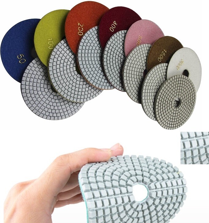 6 inch Diamond Polishing Pads Wet/Dry Granite Marble Stone Quartz Concrete