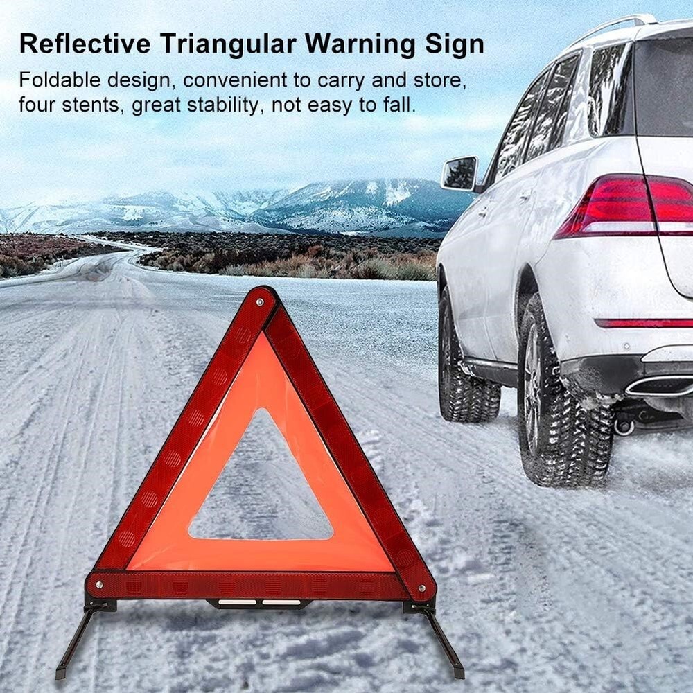 Clear-Sight Foldable Car Triangle-Durable Construction f Emergency Roadside Use