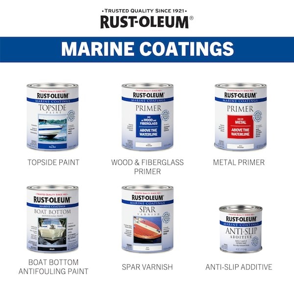Rust-Oleum 207005 Marine Coatings Topside Paint, Gloss, Battleship Gray, 1 Quart