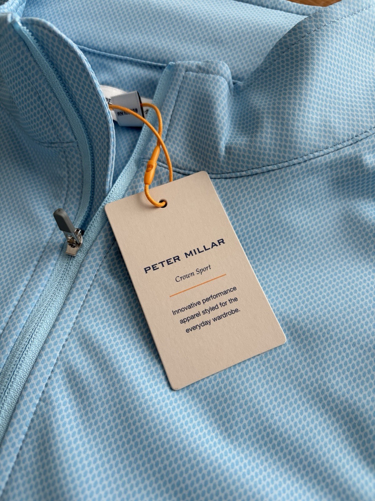 Peter Millar Perth Quarter Zip Men's LARGE Pullover MF25EK40C Seaport Blue $150