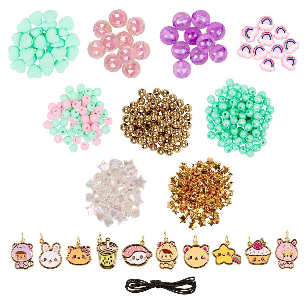 Kawaii Cuties Bracelet Design Kit, Includes 10 Enamel Charms, Assorted Beads ...