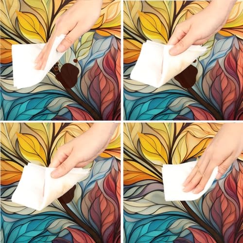 Round Fitted Tablecloth with Elastic Edge, Abstract 42" (Round) Abstract Tree