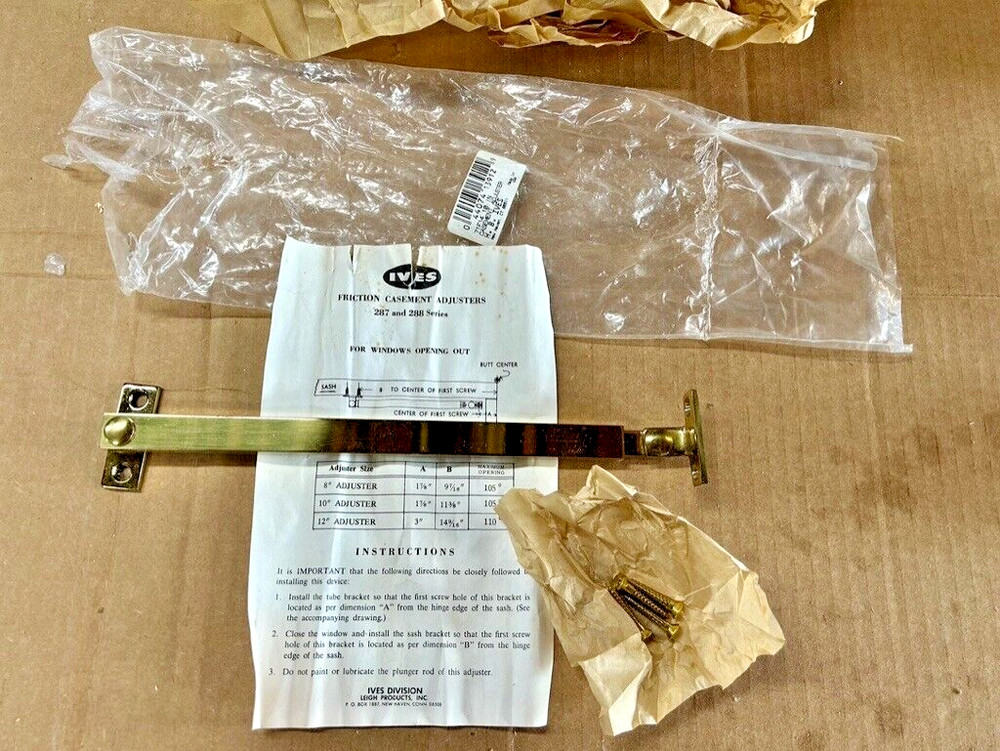 Ives polished brass friction casement window operator / adjuster