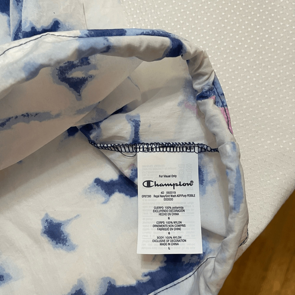 Champion Tie Dye Windbreaker Pullover Size Large