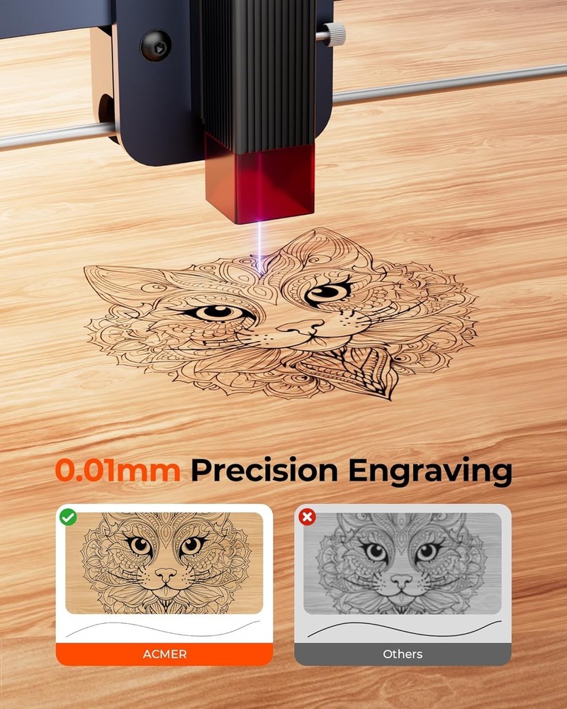 Compact Laser Engraver Machine with High Precision Laser Cutting & Engraving