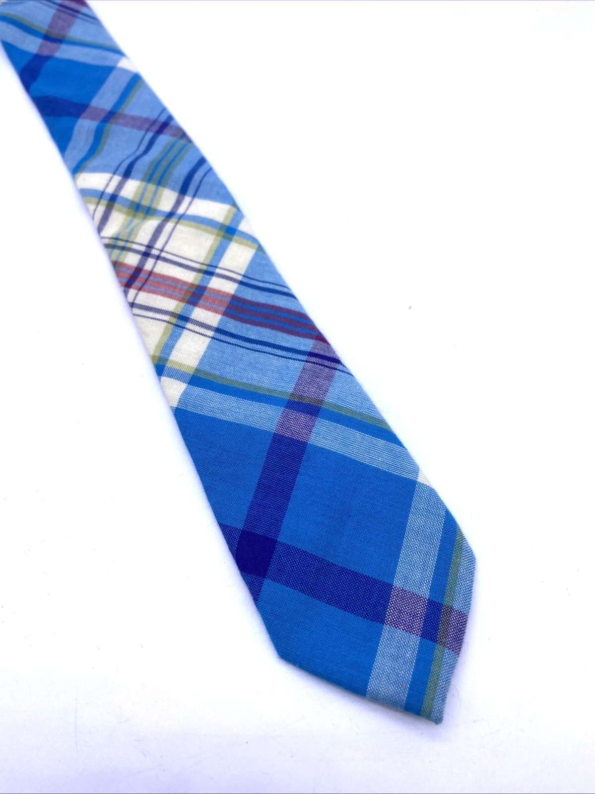 Crewcuts Tie J Crew Kids Boys Necktie Blue Plaid Tartan Check Preppy 42" Long
