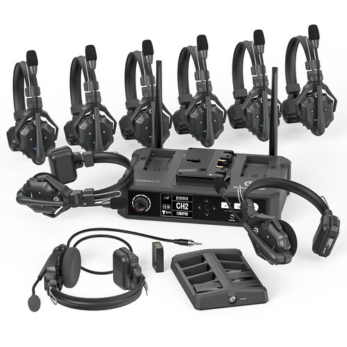 Hollyland Solidcom C1-HUB8S Full-Duplex Wireless DECT Intercom System with 9 Hea