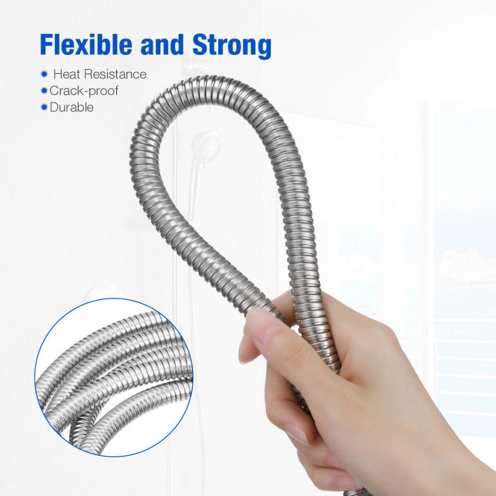 Shower Head Hose Handheld Extra Long Stainless Steel Bathroom Flexible Tube