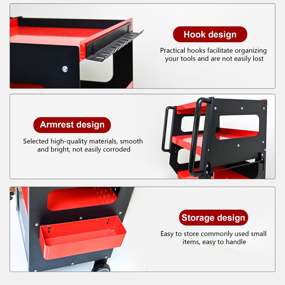 4 Layer MULTI PURPOSE TROLLEY FOR DIAGNOSTICS, Red + Black