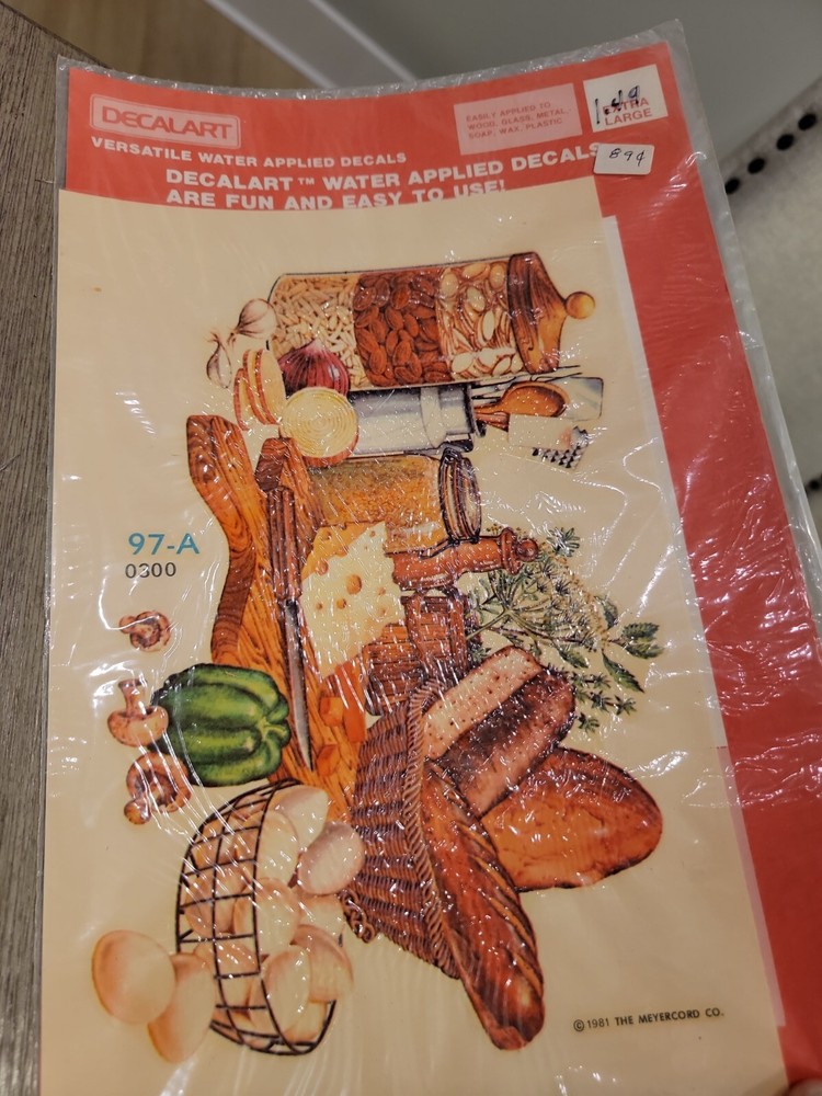 Meyercord Decorative Transfer Decal Sheet 97-A Bread Eggs Kitchen