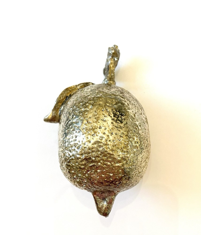 Vintage Silver-plated Lemon Decorative Sculpture Rare Find