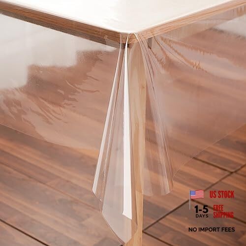 Plastic Tablecloth Protector Rectangle Square 70x70 70" x 70" (Square) Clear