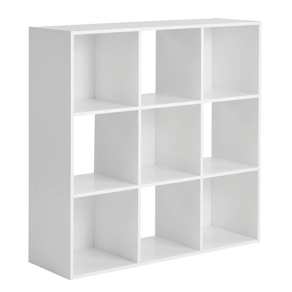 9-Cube Open Storage Organizer Shelves Bookcase, Easy Assembly, White