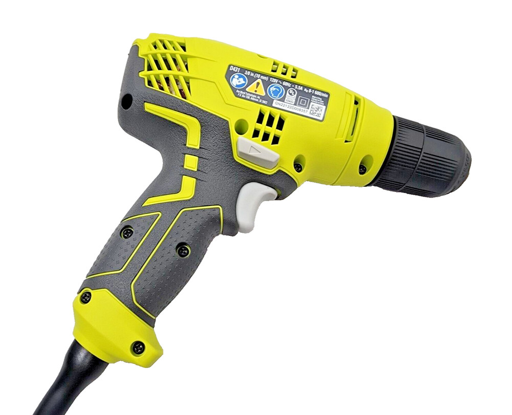 Ryobi D43K Variable Speed 5.5 Amp Corded Drill. 3/8" inch keyless chuck W/ Bag