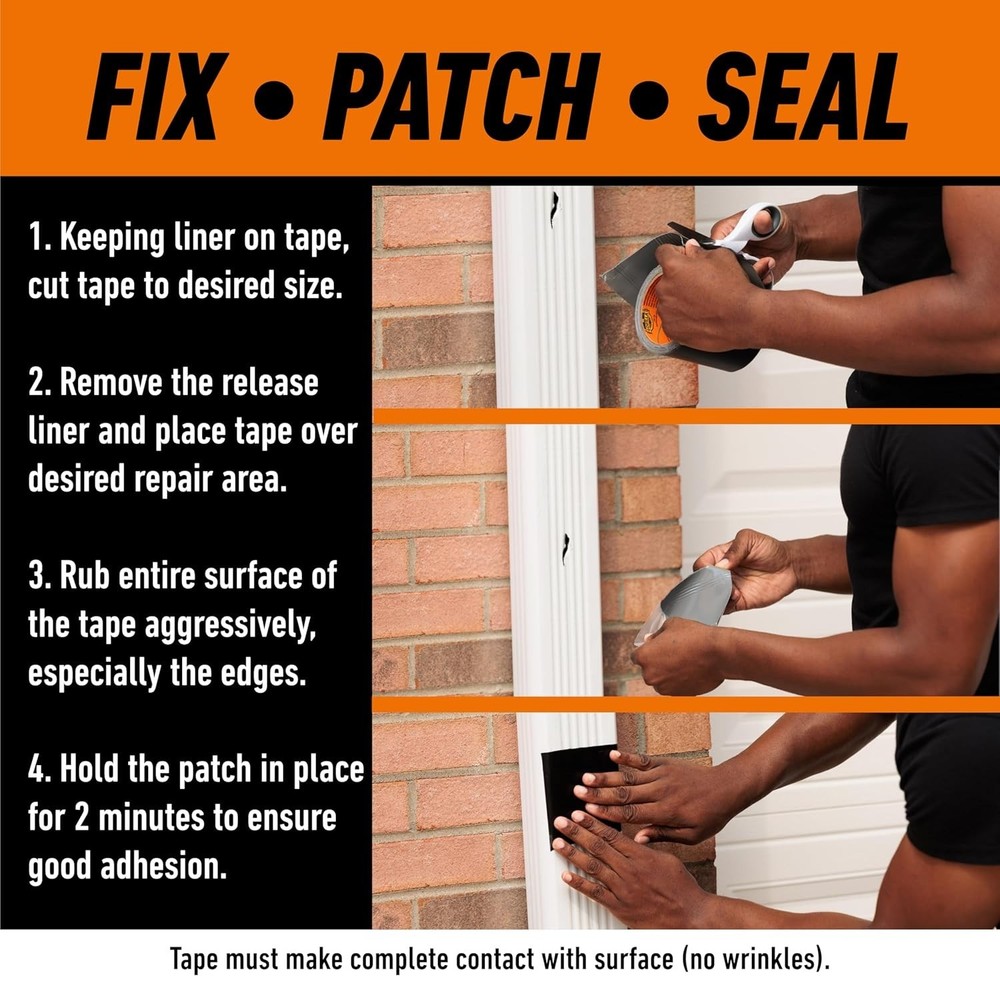 Waterproof Patch & Seal Tape - Black, 2 Pack