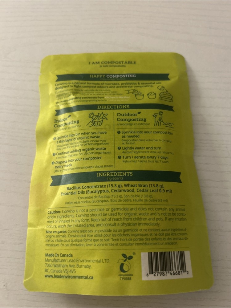 Natural Kitchen Deodorizer & Compost Starter - 4 Packets, Lush Soil Nourishment