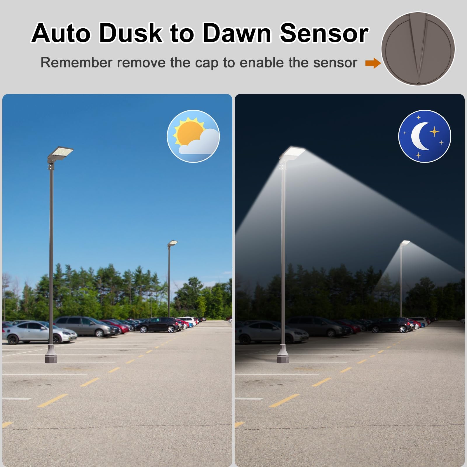 200W LED Parking Lot Light Dusk To Dawn Commercial Shoebox Pole Fixture 28000LM