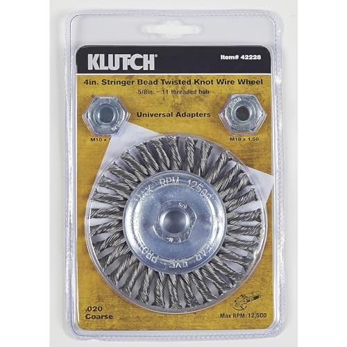 Klutch 4in. Stringer Bead Twisted Knot Wire Wheel