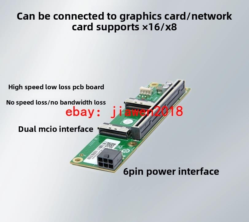 2 Port MCIO 8I To PCIe x16 Slot SFF-TA-1016 Adapter PCle 5.0 MCIO x16/x8 US