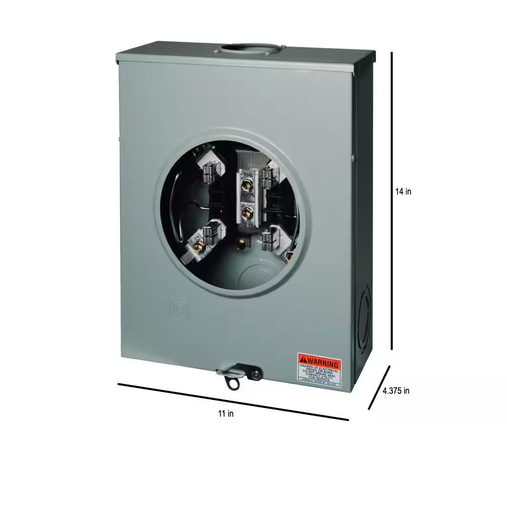 200 Amp Ringless-Horn Bypass Overhead or Underground Meter Socket with Tri-Plex