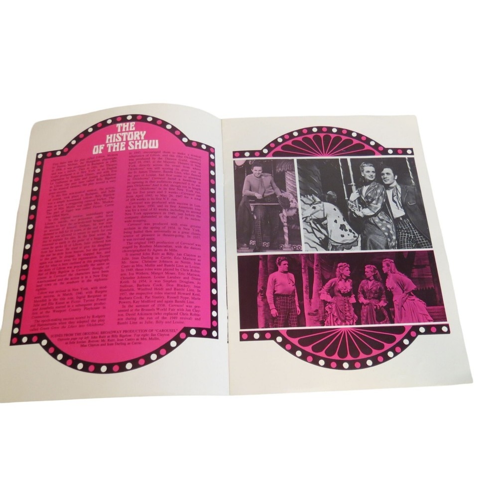 John Raitt in Carousel Play Program 1971 Rogers & Hammerstein