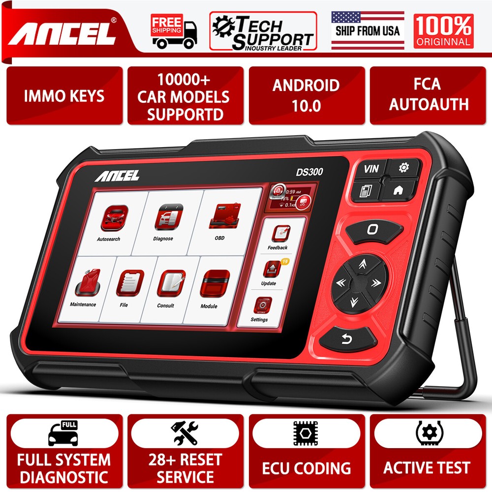 ANCEL DS300  Automotivo OBD2 Scanner Diagnostic Tool Active Test ECU Coding