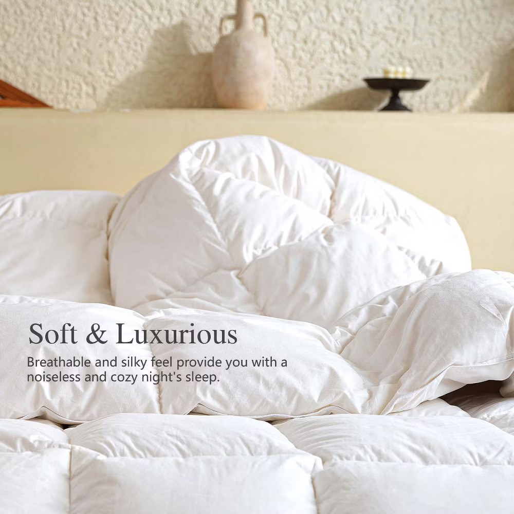 Inhand Goose Feather Down Fiber Comforter Queen Size - 100% White Cotton