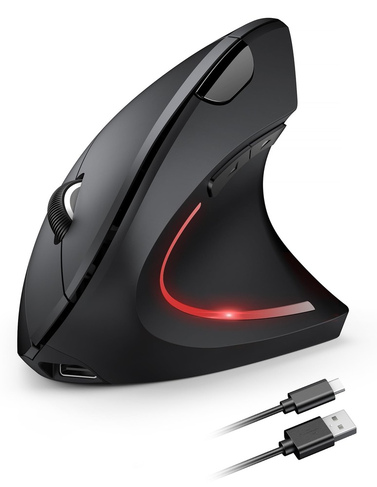 Ergonomic Wireless Mouse Rechargeable Mouse Wireless Silent for Carpal Tunnel...