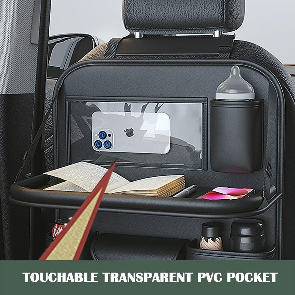 Car Backseat Organizer with Foldable Table Tray,Hanging Storage Bag