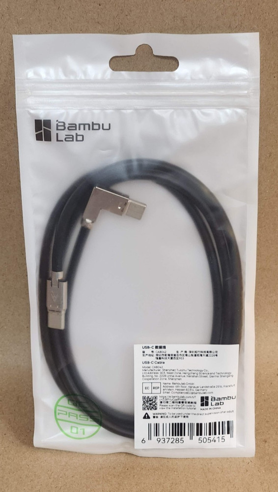Original Bambu Lab USB-C Data Cable for Bambu Lab H2S anH2S Laser 3D Printers