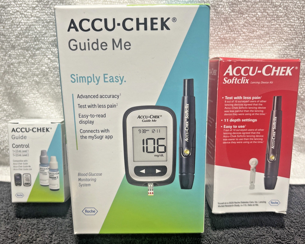 accu-chek guide meter/ Softclix/ Guide/ New In Box/ Bundle/ Exp2028