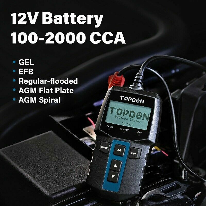 TOPDON Battery Tester Cranking Charging System Battery Analyzer with Printer