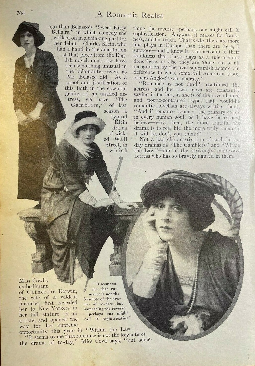 1913 Actress Jane Cowl