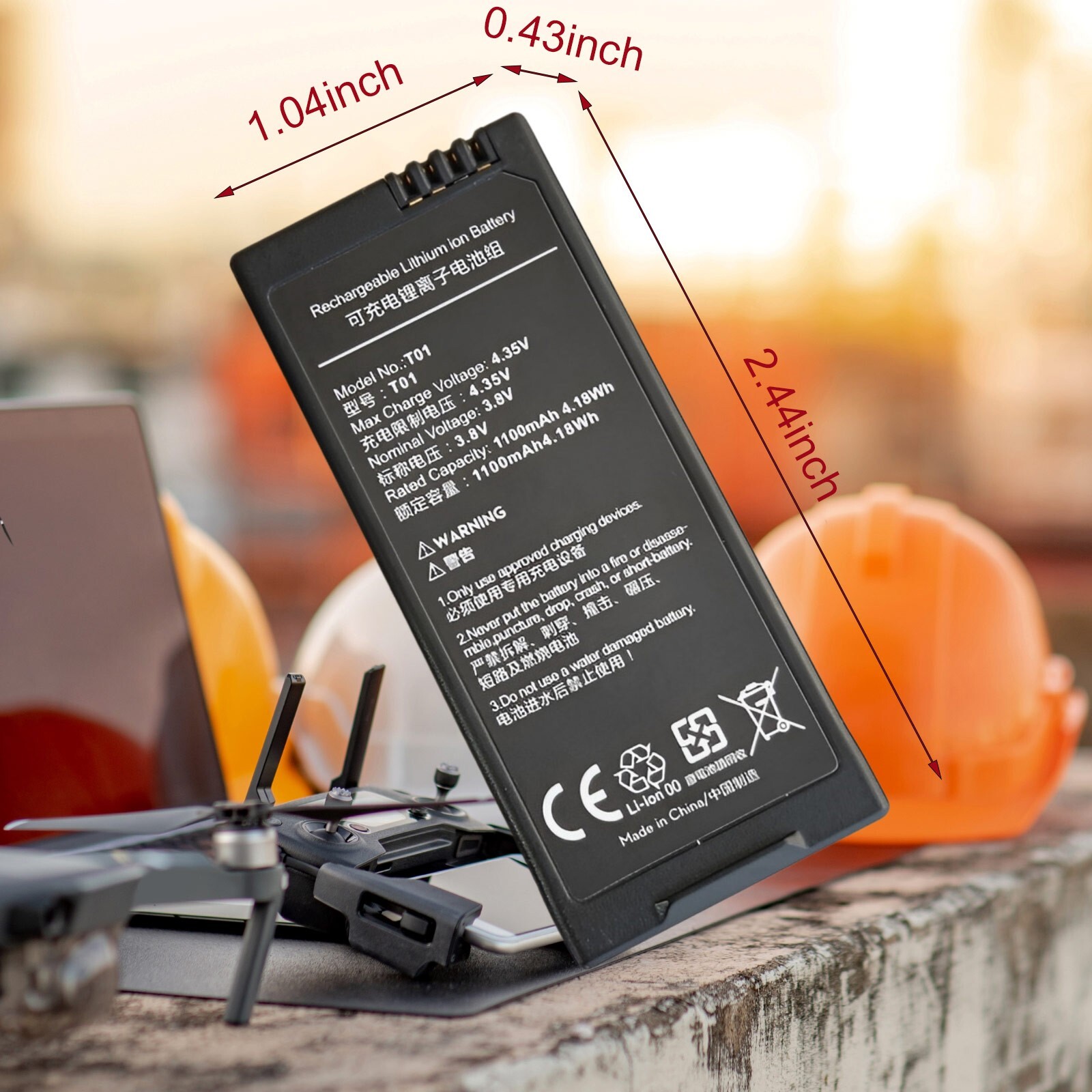 3pcs x 1100mah Lithium Battery for DJI Tello & USB Speed Tello Battery Charger