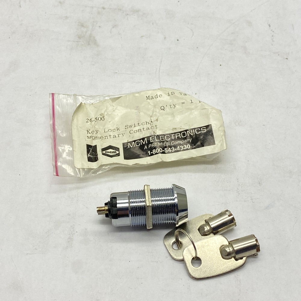 NEW MCM Electronics Key Lock Switch Momentary Contact 26-500