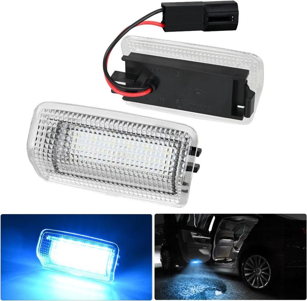 LED Interior Door Panel Light Courtesy Warning Lights Aqua Beam Plug and Play 2