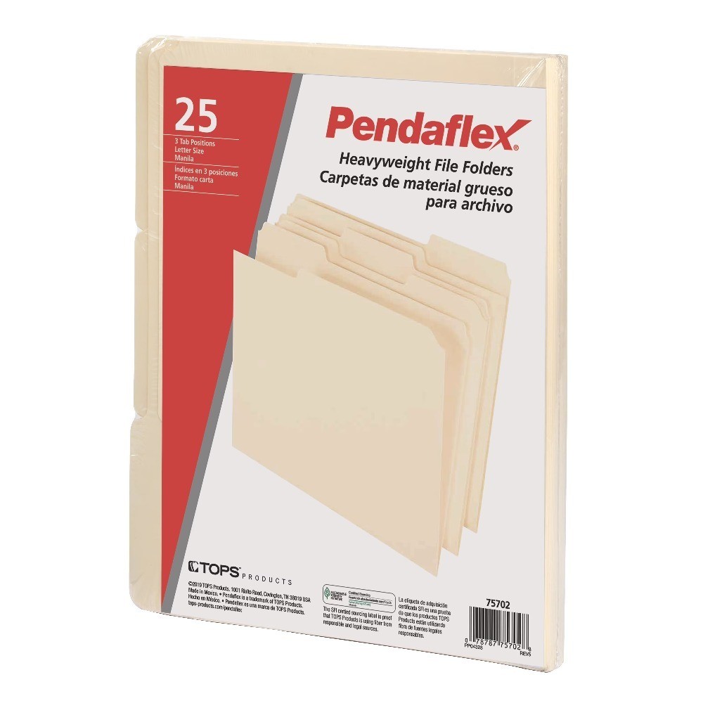Heavyweight File Folder, Letter Size, 25 per Pack, Manila