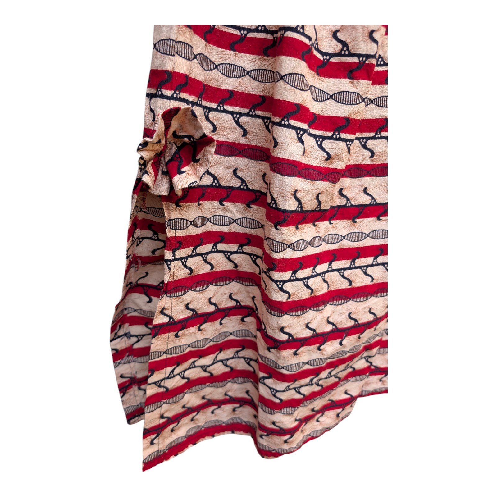 Handmade Maxi Skirt African Print Drawstring Waist Mudcloth Size M / L