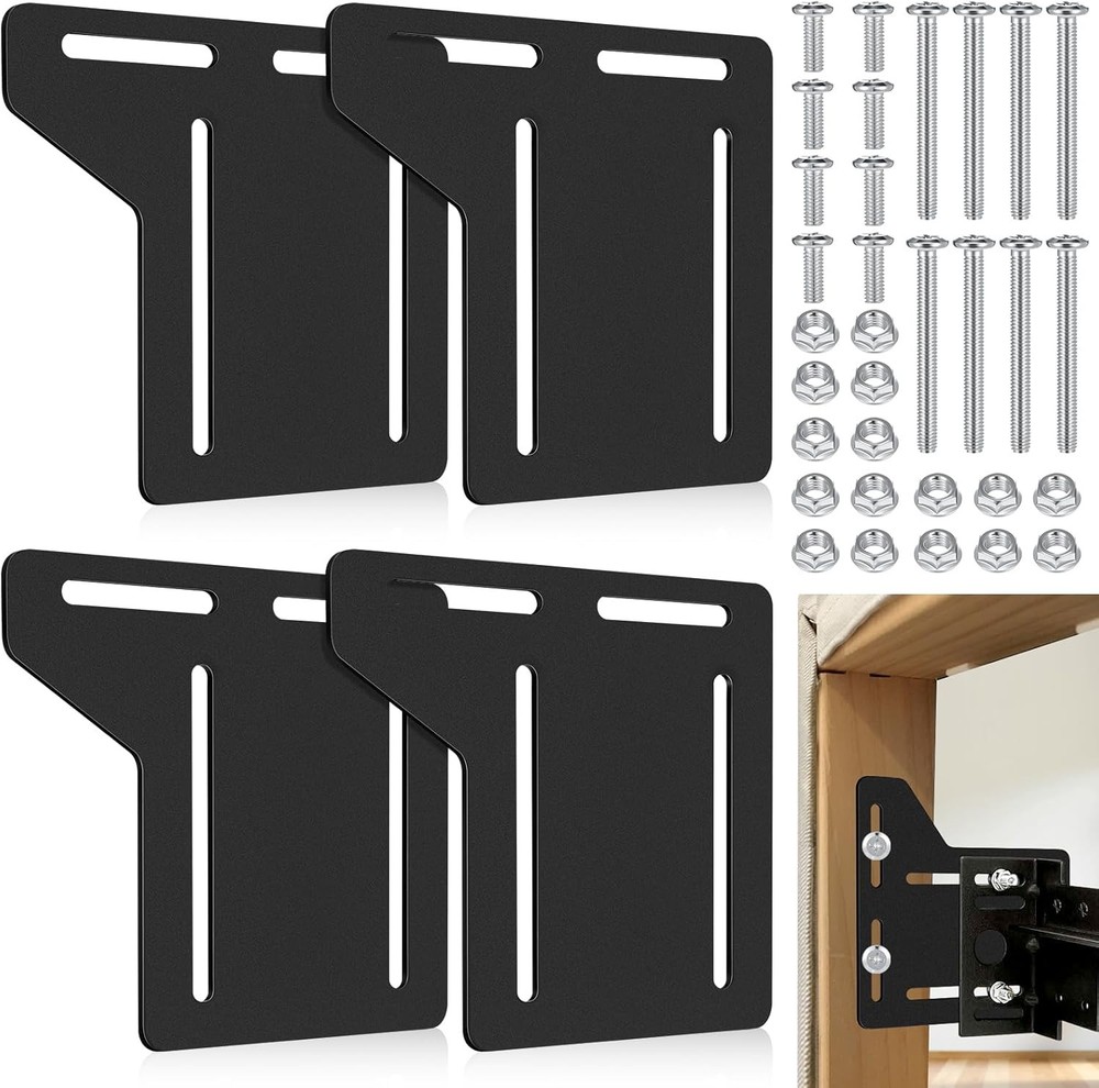 4PCS Bed Frame Brackets Adapter Headboard Extra Heavy Duty Bed Frame Adapter