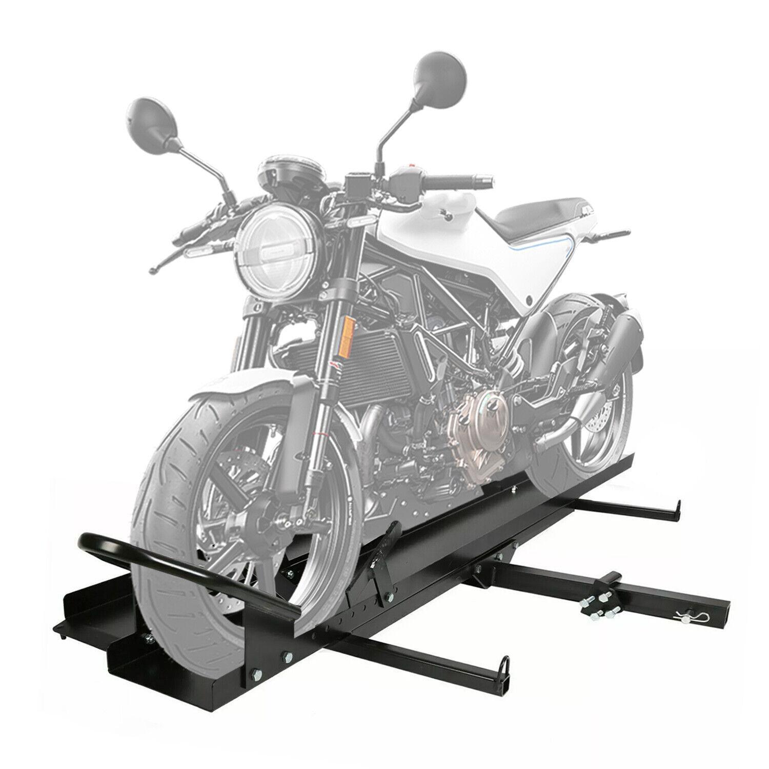 8" Motorcycle Carrier Hitch Rack Mount Dirt Bike Trailer Hitch w/ /Loading Ramp