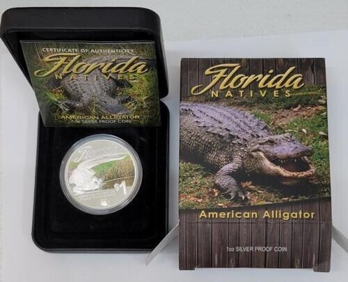 American Alligator 2014 Tuvalu Silver Proof