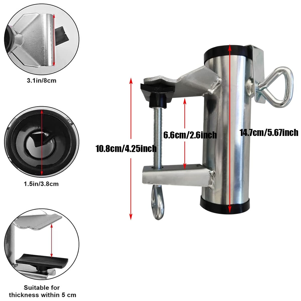 Upgrade Umbrella Clamp Stand Holder Heavy Duty Bench Buddy Patio Umbrella Fix...